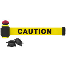 Caution Banner, Yellow - 7' Magnetic Wall Mount w/ Light Kit BST-MH7001L
