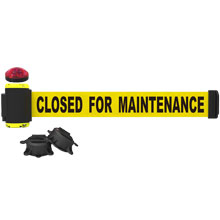 Closed for Maintenance Banner, Yellow - 7' Magnetic Wall Mount w/ Light Kit BST-MH7006L