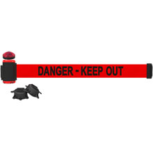 Danger Keep Out Banner, Red - 7' Magnetic Wall Mount w/ Light Kit BST-MH7008L