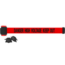 High Voltage Keep Out Banner, Red - 7' Magnetic Wall Mount BST-MH7009