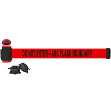 Arc Flash Boundary Banner, Red - 7' Magnetic Wall Mount w/ Light Kit BST-MH7010L