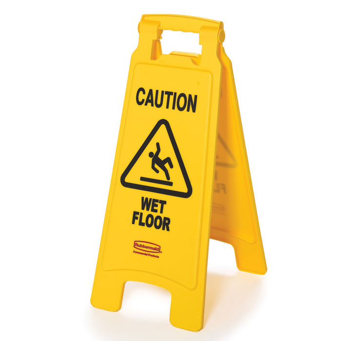 Rubbermaid 2-Sided Folding Floor Sign - Caution Wet Floor