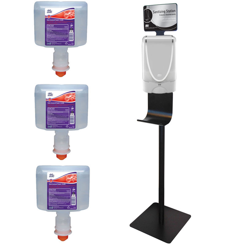 TouchFree Hand Sanitizing Station Kit - White Dispenser