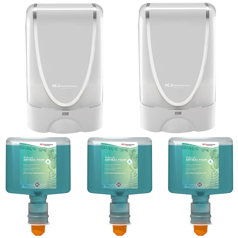 TF II TouchFree Antibacterial Foam Hand Wash Dispenser Starter Kit