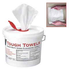 deb SBS [04150-E] Tough Towels™ Heavy Duty Hand Cleansing Towels - (1) 150-Count Plastic Tub