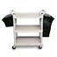 Rubbermaid [3424-88] Light-Duty Utility Cart w/ Brushed Aluminum Uprights - 3 Shelves - Black