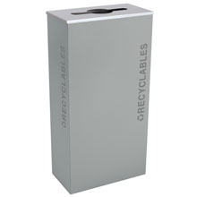 17 Gallon Recyclables Receptacle - Hammered Grey EXC-RC-KD17-R-BT-HMG