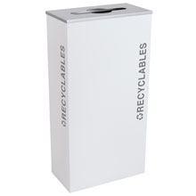 17 Gallon Recyclables Receptacle - White Gloss EXC-RC-KD17-R-BT-WHT