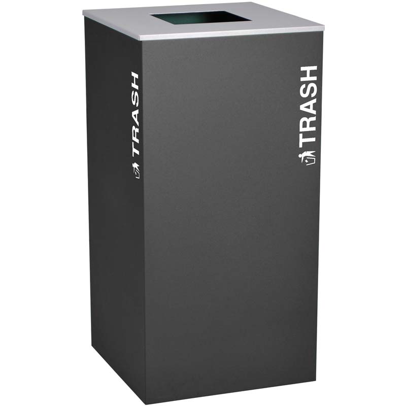 Ex-Cell RC-KD36-T-BLX Trash Recycling Receptacle Container - 36 Gal - Black