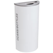 8 Gallon Cans & Bottles Recycling Bin - White Gloss EXC-RC-KDHR-C-BT-WHT