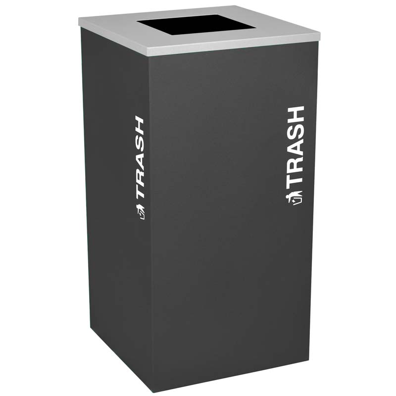 Trash Recycling Receptacle Black Bin Container EXC-RC-KDSQ-T-BLX