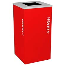 Trash Recycling Receptacle Red Bin Container EXC-RC-KDSQ-T-RBX     