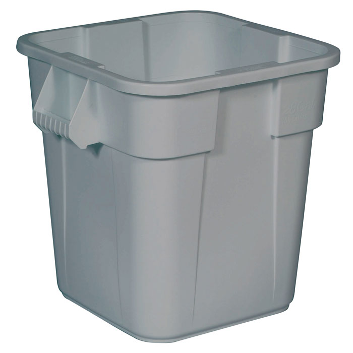 Brute Container, Square, Polyethylene, 28 gal, Gray RCP3526GRA                                        