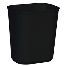 Fire Resistant Fiberglass Deskside Wastebasket - Black - 3.5 Gallon