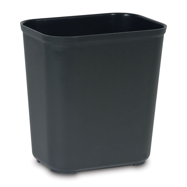 7 Gallon Fire Resistant Fiberglass Waste Container - Black