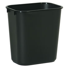 Rubbermaid [2955] Soft Molded Plastic Deskside Wastebasket - Small - 13-5/8 Qt. - Black