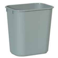 Soft Molded Plastic Deskside Wastebasket - Gray