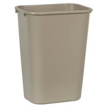 Beige Soft Molded Plastic Deskside Wastebasket - 10.25 Gallon