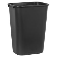 Black Soft Molded Plastic Deskside Wastebasket - 10.25 Gallon
