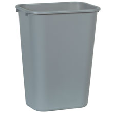 Gray Soft Molded Plastic Deskside Wastebasket - 10.25 Gallon