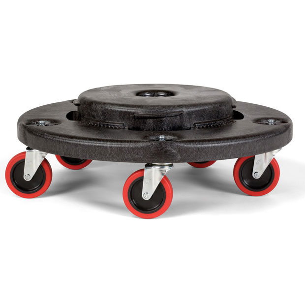 Brute Trash Can Quiet Dolly Black UnoClean