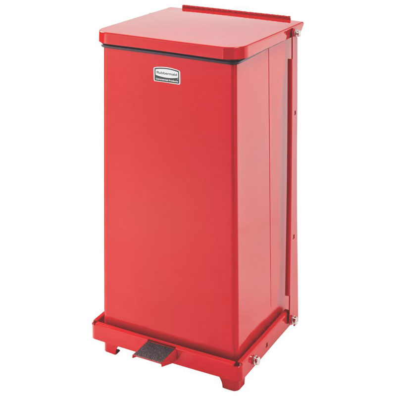Defenders Square Biohazard Step Can, Red Steel - 12 Gallon