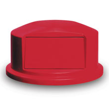 Round Brute Dome Top w/Push Door, 24 13/16 x 12 5/8, Red