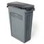 Rubbermaid [2674] Slim Jim® Rectangular Waste Container Hinged Top Lid - Black