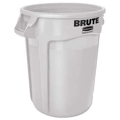 Brute Round Waste Container - White - 32 Gallon RCP2632WHI                                        