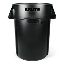Brute Round Vented Trash Receptacle, Black - 44 Gallon
