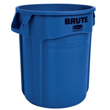 Brute Refuse Container, Round, Plastic, 20 gal, Blue
