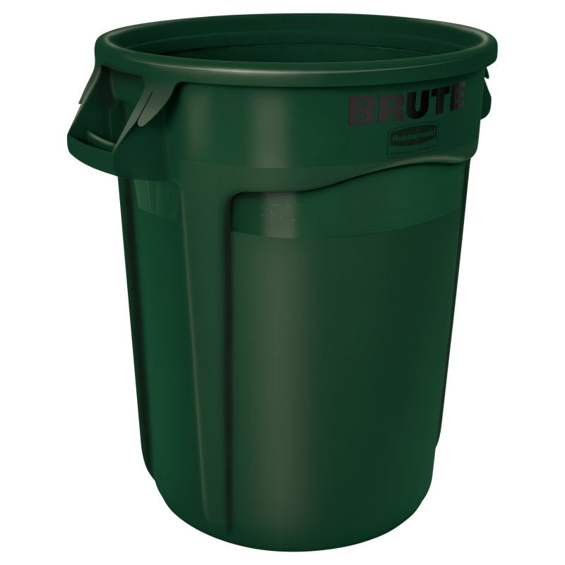 Round Brute Waste Container - Dark Green - 32 Gallon RCP2632DGR                                        