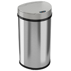 13 Gal. Semi-Round Automatic Trash Can - Stainless Steel HLS13HX