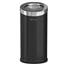 15 Gallon Black Powder-Coated Steel Round Beveled Open Top Trash Can HLSC04G15B