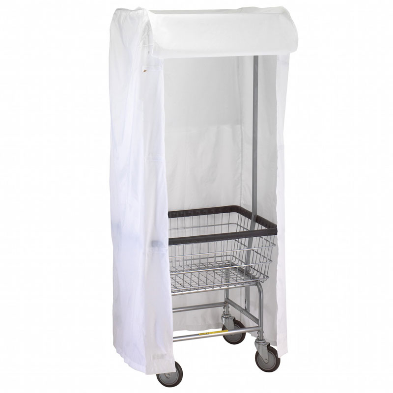 R&B Wire [151] Wire Frame Metal Laundry Cart Rack Frame & Nylon Cover - White