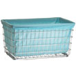 R&B Wire Metal Laundry Cart Nylon F Basket Liner - Blue