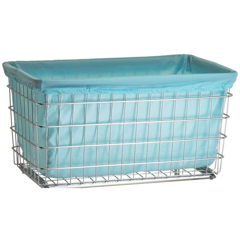 R&B Wire Laundry Cart Antimicrobial Basket Liner - F Baskets - Blue
