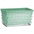 R&B Wire [242] Wire Frame Metal Laundry Cart Antimicrobial Basket Liner - F Baskets - Green