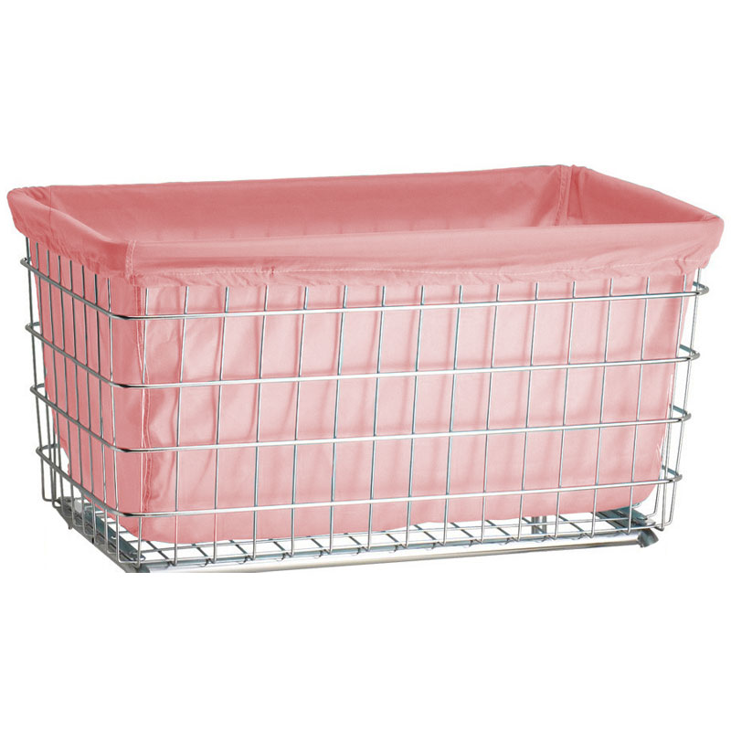 R&B Wire [242] Wire Frame Metal Laundry Cart Antimicrobial Basket Liner - F Baskets - Mauve
