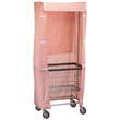 R&B Wire [251] Wire Frame Metal Laundry Cart Rack Frame & Nylon Cover - Mauve