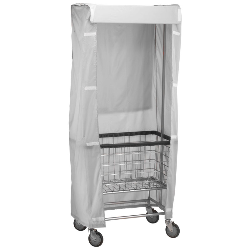R&B Wire [251] Wire Frame Metal Laundry Cart Rack Frame & Nylon Cover - White