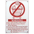 R&B Wire Wall Mounted Warning Sign - English
