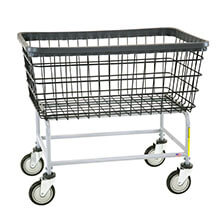 R&B Wire Large Capacity Wire Frame Metal Laundry Cart - 4 1/2 Bushel