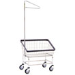 200S91 Large Capacity Front Load Metal Laundry Cart w/ Single Pole Rack