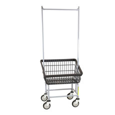 R&B Wire Front Loading Wire Frame Laundry Cart - 2 1/4 Bushel