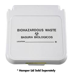 R&B Wire [602BW] Laundry Hamper Lid Label - Biohazardous Waste - Black Lettering - (5) 12