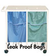 MJM International [213-D-LP] 200 Series Space Saving PVC Plastic Frame Double Laundry Hamper - Leak Proof Bag - 22 Gal. Capacity Per Bag