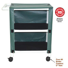 325-2C PVC Plastic Frame Two-Shelf Linen Cart