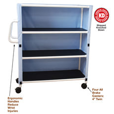 300 Series Three-Shelf Utility Linen Cart