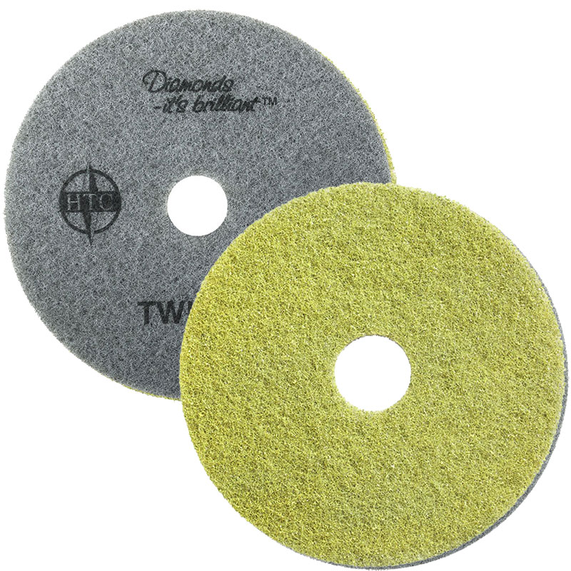 Twister Yellow Polishing Floor Pad - 1500 Grit - (2) 12